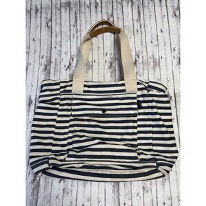 L.L Bean Zipper Closure Medium Tote Bag Travel Laptop Baby Grey White